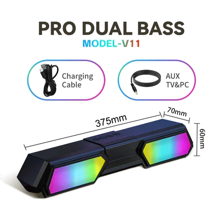 Speaker Soundbar Mini TV/Laptop RGB LED